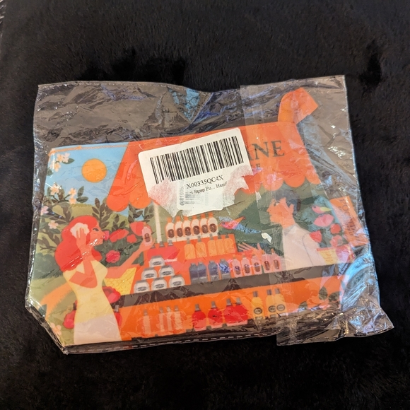 L’Occitane Orange French Graphic Print Cosmetic/Makeup Bag New - Picture 4 of 8